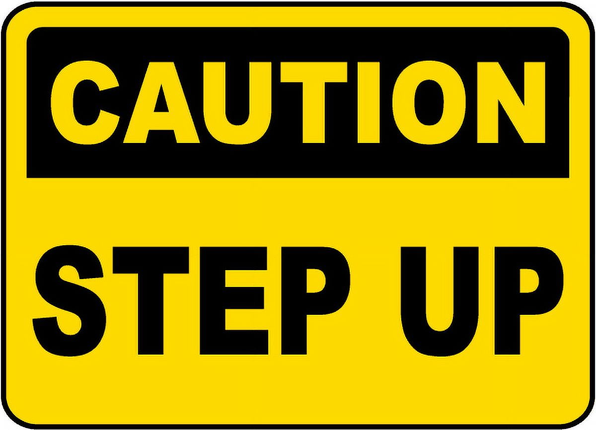 Vinyl Stickers - Caution Step Up Sign M9 - Safety and Warning Warehouse ...