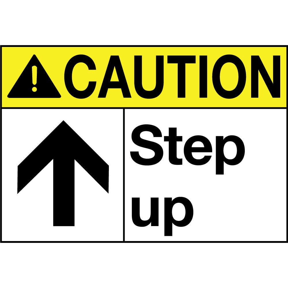Vinyl Stickers - Caution - Step Up W Up Arrow - Safety and Warning ...