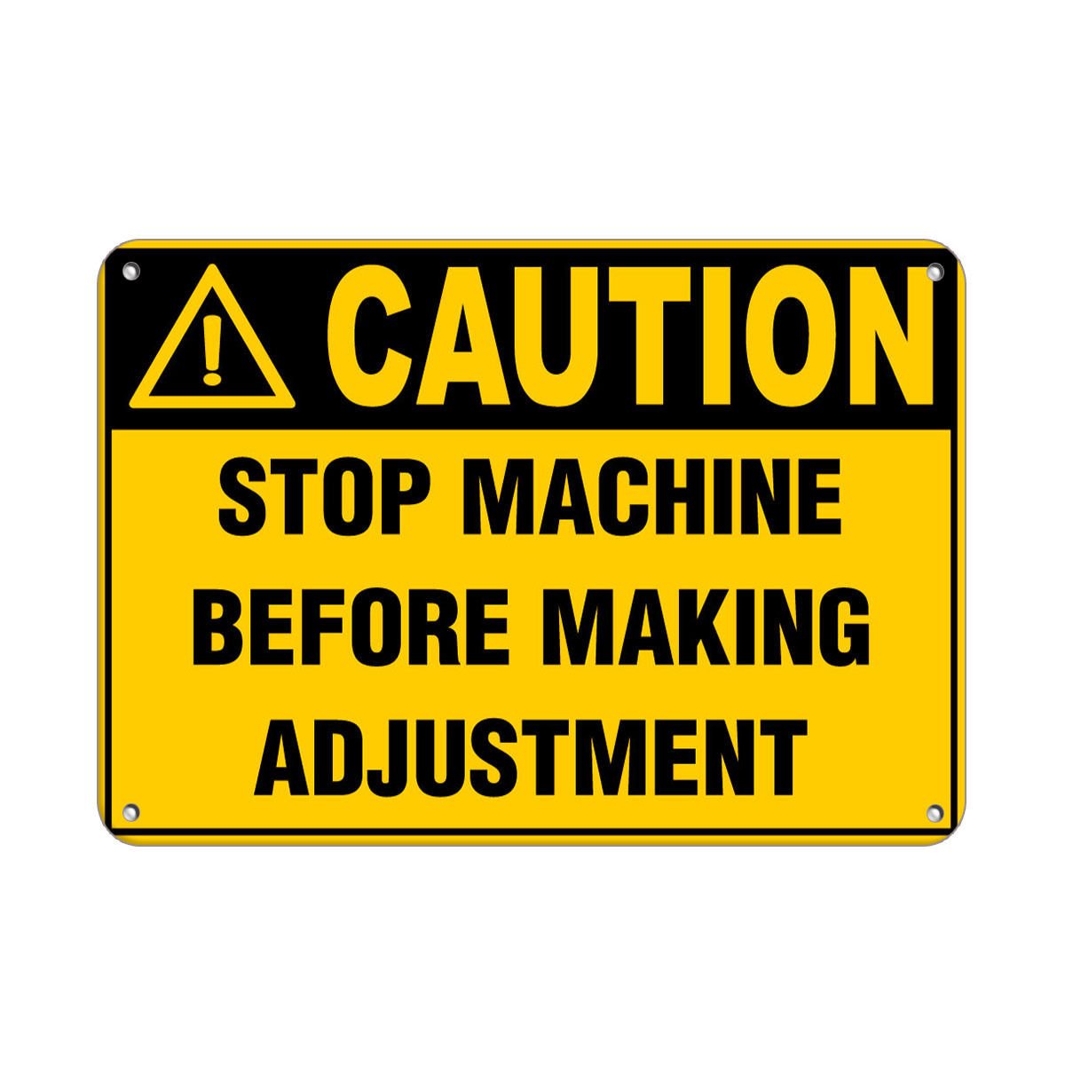 Stop Machine Warning Vinyl Stickers - Caution - Stop Machine Before Making Adjustment Style ...