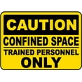 thumbnail image 1 of Vinyl Stickers - Caution Trained Personnel Only Sign - Safety and Warning Warehouse Signs Stickers - 3.5" x 5" - 6 Pack, 1 of 5