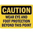 thumbnail image 1 of Vinyl Stickers - Caution - Wear Eye and Foot Protection OSHA - Safety and Warning Warehouse Signs Stickers - 18" x 24" - 6 Pack, 1 of 5