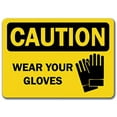 thumbnail image 1 of Vinyl Stickers - Caution - Wear Your Gloves - Safety and Warning Warehouse Signs Stickers - 3.5" x 5" - 10 Pack, 1 of 5