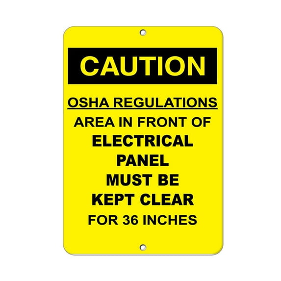 Vinyl Stickers - Caution - in Front of Electrical Panel Clear for 36 Inches - Safety and Warning Warehouse Signs Stickers - 3.5" x 5" - 10 Pack