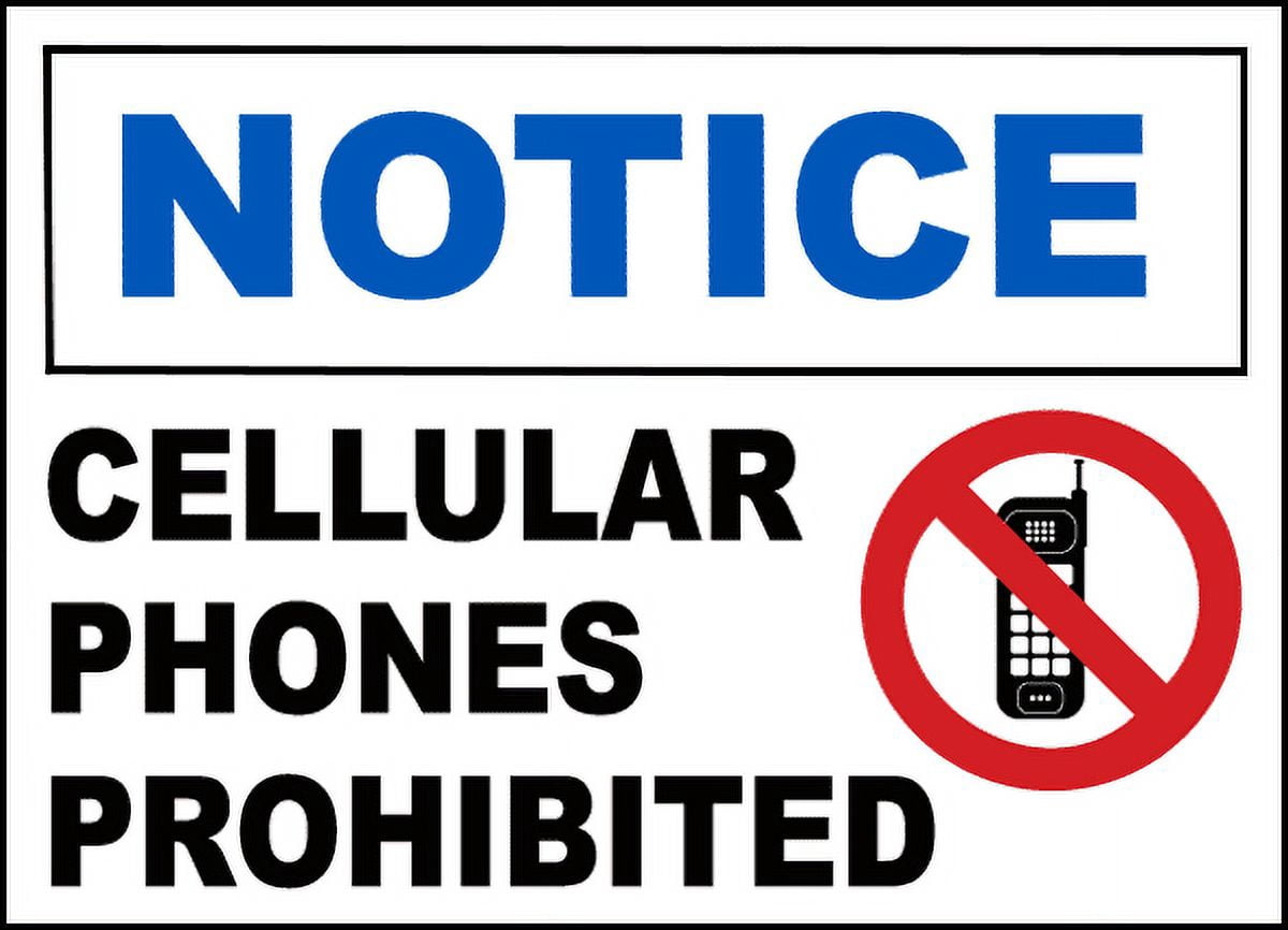 Vinyl Stickers - Cellular Phones Prohibited Sign - Safety and Warning ...