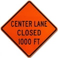 thumbnail image 1 of Vinyl Stickers - Center Lane Closed 1000 FT Sign - Safety and Warning Warehouse Signs Stickers - 3.5" x 5" - 6 Pack, 1 of 5