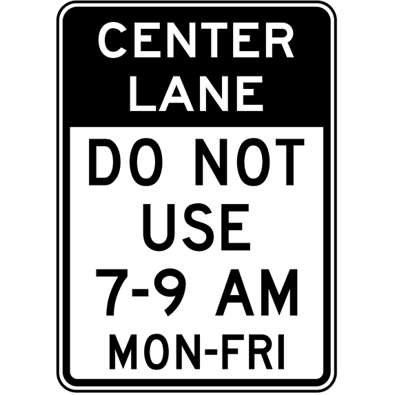 Vinyl Stickers - Center Lane Control(Time) - Safety and Warning Warehouse Signs Stickers - 3.5" x 5" - 3 Pack