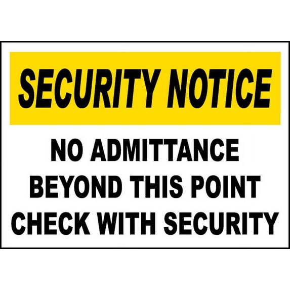 Vinyl Stickers - Check with Security Sign - Safety and Warning Warehouse Signs Stickers - 13" x 9" - 10 Pack