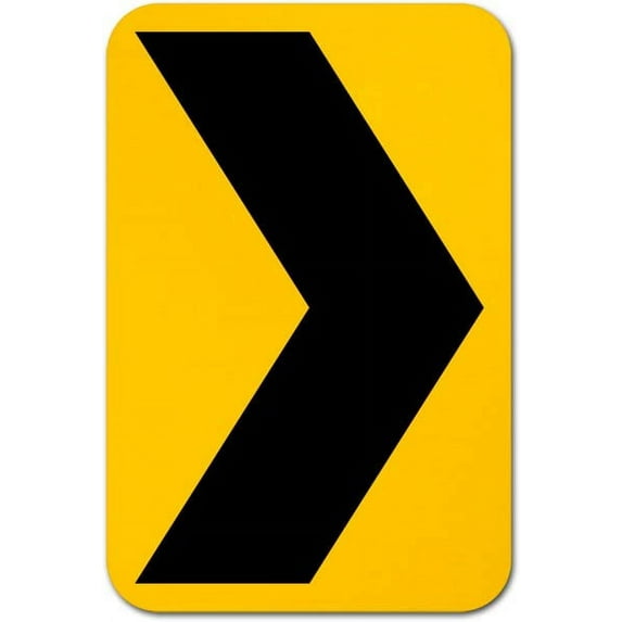 Vinyl Stickers - Chevron Alignment Sign - Safety and Warning Warehouse Signs Stickers - 10" x 7" - 6 Pack