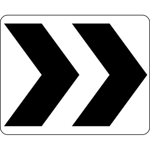 Vinyl Stickers - Chevron Roundabout Directional - Safety and Warning Warehouse Signs Stickers - 3.5" x 5" - 3 Pack