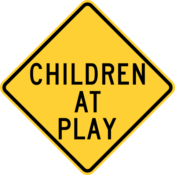 Vinyl Stickers - Children at Play, New York State - Safety and Warning Warehouse Signs Stickers - 13" x 9" - 6 Pack