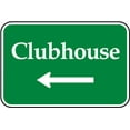 thumbnail image 1 of Vinyl Stickers - Clubhouse (Left Arrow) Sign O9 - Safety and Warning Warehouse Signs Stickers - 10" x 7" - 6 Pack, 1 of 5