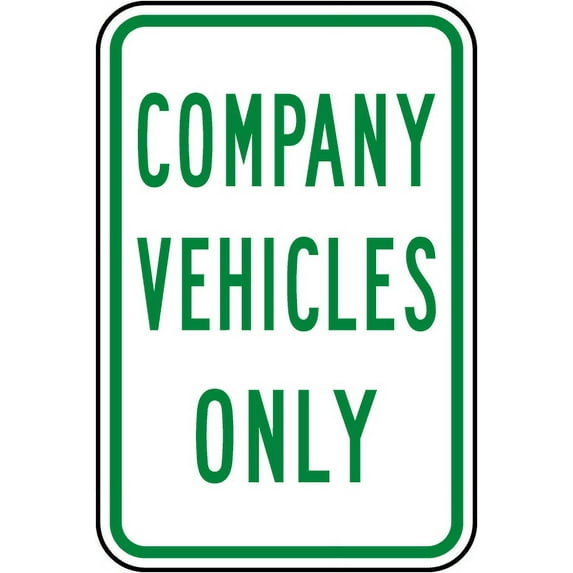 Vinyl Stickers - Company Vehicles Only Sign P4 - Safety and Warning Warehouse Signs Stickers - 10" x 7" - 6 Pack
