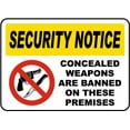 thumbnail image 1 of Vinyl Stickers - Concealed Weapons Banned Sign - Safety and Warning Warehouse Signs Stickers - 13" x 9" - 6 Pack, 1 of 5