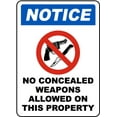 thumbnail image 1 of Vinyl Stickers - Concealed Weapons Not Allowed Sign 1 - Safety and Warning Warehouse Signs Stickers - 10" x 7" - 10 Pack, 1 of 5