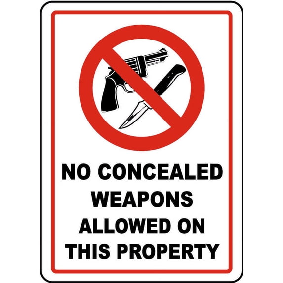 Vinyl Stickers - Concealed Weapons Not Allowed Sign - Safety and Warning Warehouse Signs Stickers - 3.5" x 5" - 3 Pack
