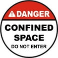 thumbnail image 1 of Vinyl Stickers - Confined Space Do Not Enter Floor Sign - Safety and Warning Warehouse Signs Stickers - 24" x 30" - 10 Pack, 1 of 5