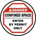 thumbnail image 1 of Vinyl Stickers - Confined Space Enter by Permit Floor Sign - Safety and Warning Warehouse Signs Stickers - 18" x 24" - 6 Pack, 1 of 5