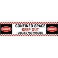 thumbnail image 1 of Vinyl Stickers - Confined Space Keep Out Floor Sign - Safety and Warning Warehouse Signs Stickers - 18" x 24" - 10 Pack, 1 of 5