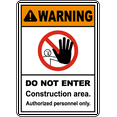 thumbnail image 1 of Vinyl Stickers - Construction Area Do Not Enter Sign 7 - Safety and Warning Warehouse Signs Stickers - 18" x 24" - 3 Pack, 1 of 5