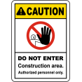 thumbnail image 1 of Vinyl Stickers - Construction Area Do Not Enter Sign 9 - Safety and Warning Warehouse Signs Stickers - 18" x 24" - 6 Pack, 1 of 5