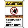 thumbnail image 1 of Vinyl Stickers - Construction Area Keep Out Sign 5 - Safety and Warning Warehouse Signs Stickers - 10" x 7" - 3 Pack, 1 of 5