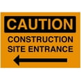 thumbnail image 1 of Vinyl Stickers - Construction Site Entrance Left Sign - Safety and Warning Warehouse Signs Stickers - 3.5" x 5" - 6 Pack, 1 of 5