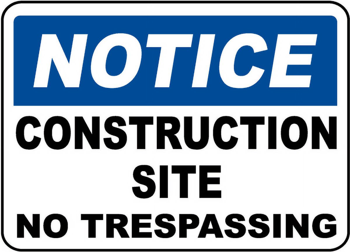 Vinyl Stickers - Construction Site No Trespassing Sign 1 - Safety and ...