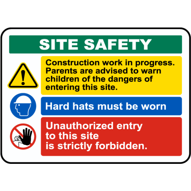 Vinyl Stickers - Construction Site Safety Sign 1 - Safety and Warning ...
