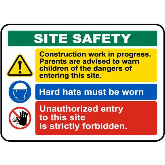 Vinyl Stickers - Construction Site Safety Sign 1 - Safety and Warning ...