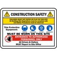 thumbnail image 1 of Vinyl Stickers - Construction Site Safety Sign 2 - Safety and Warning Warehouse Signs Stickers - 10" x 7" - 6 Pack, 1 of 5
