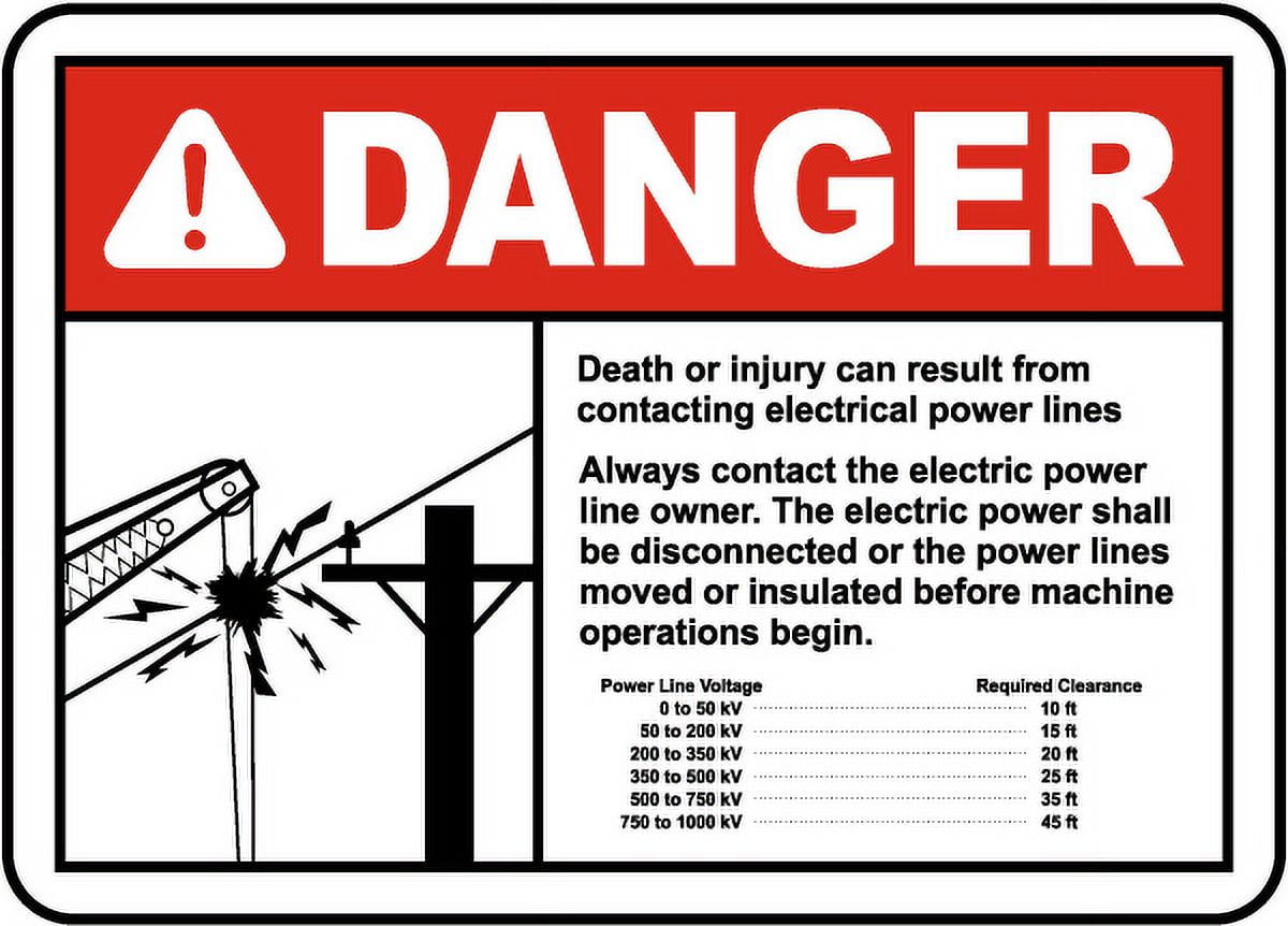 Vinyl Stickers - Contact Power Line Owner Sign - Safety and Warning ...