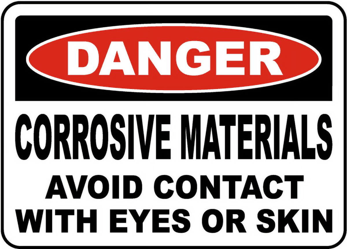Vinyl Stickers - Corrosive Materials Avoid Contact Sign - Safety and ...