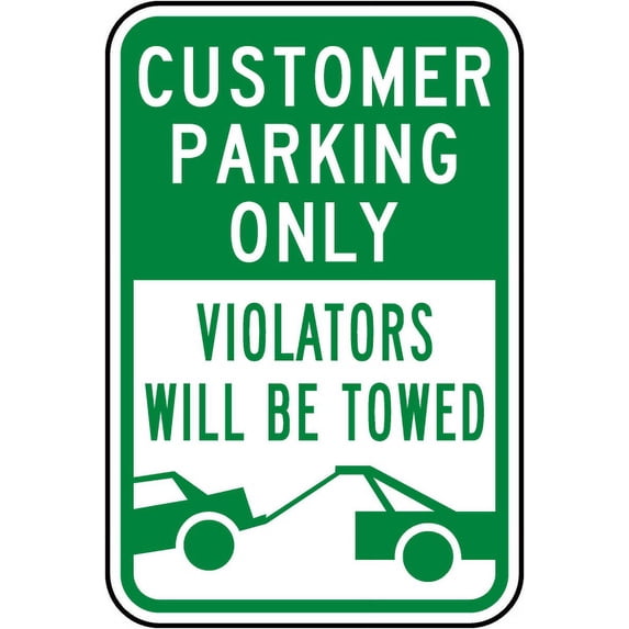 Vinyl Stickers - Customer Parking Only Sign 2 - Safety and Warning Warehouse Signs Stickers - 13" x 9" - 10 Pack