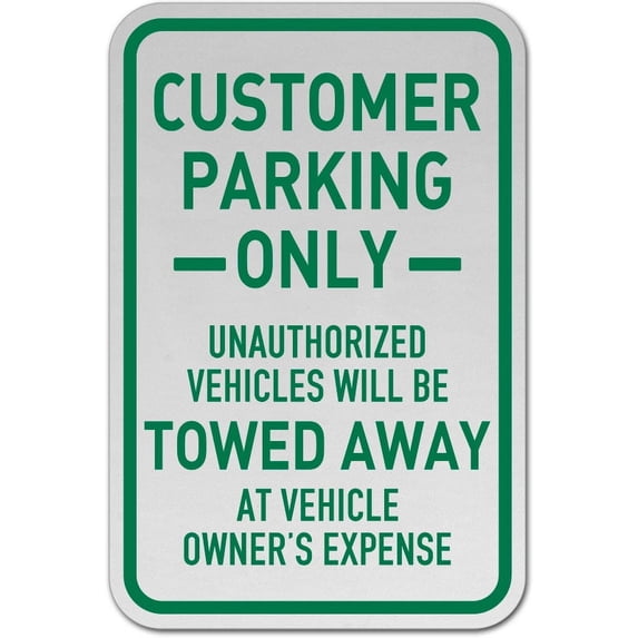 Vinyl Stickers - Customer Parking Only Sign 4 - Safety and Warning Warehouse Signs Stickers - 3.5" x 5" - 10 Pack