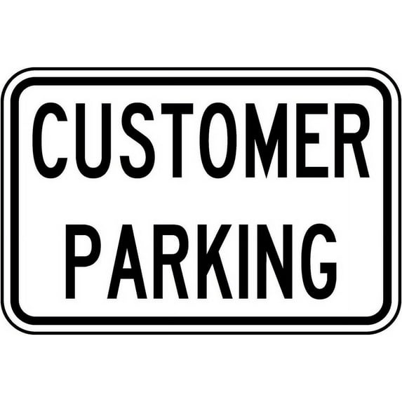 Vinyl Stickers - Customer Parking Sign 2 - Safety and Warning Warehouse Signs Stickers - 13" x 9" - 3 Pack