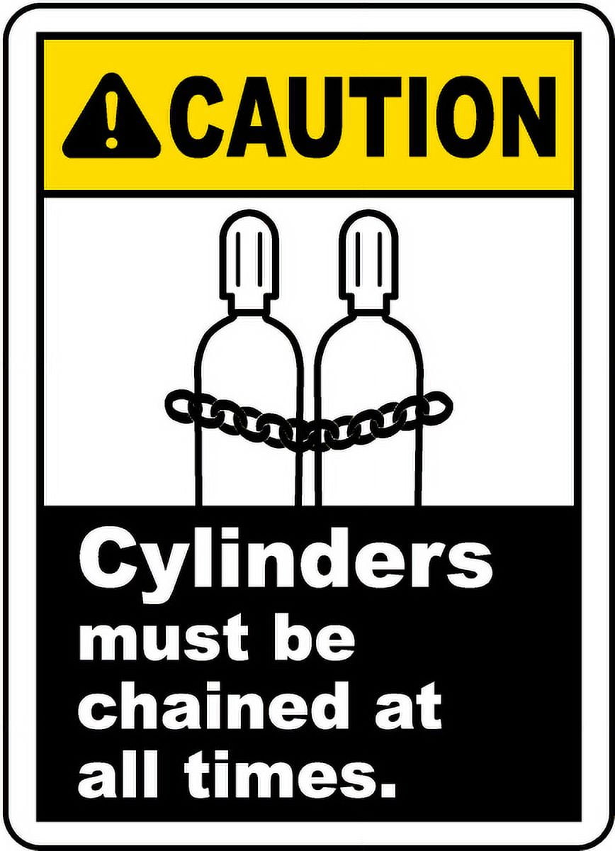 Vinyl Stickers - Cylinders Must Be Chained Sign S5 - Safety and Warning ...