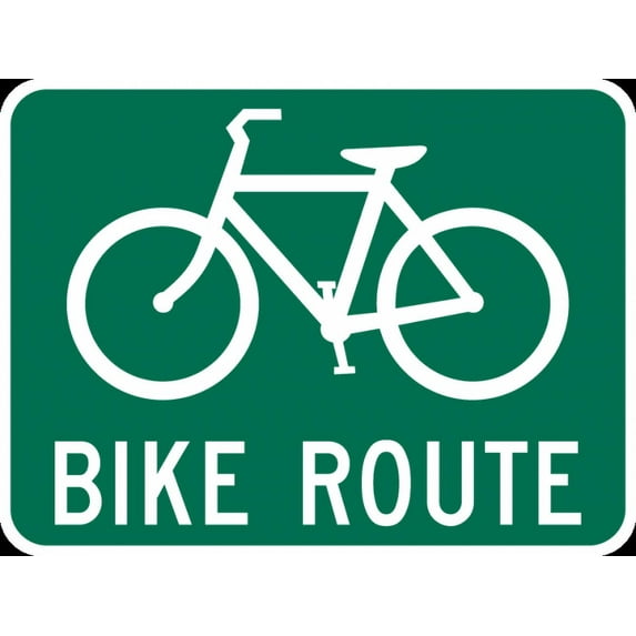 Vinyl Stickers - D11-1-Bike Route - Safety and Warning Warehouse Signs Stickers - 3.5" x 5" - 10 Pack
