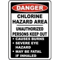 thumbnail image 1 of Vinyl Stickers - Danger Chlorine Hazard Area Sign - Safety and Warning Warehouse Signs Stickers - 13" x 9" - 6 Pack, 1 of 5