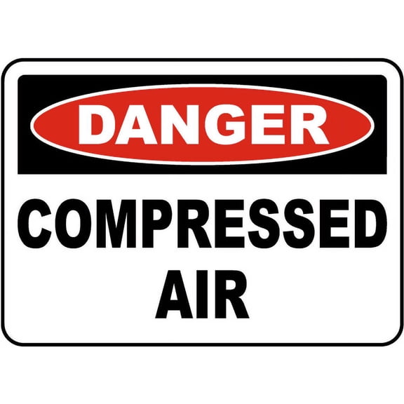 Vinyl Stickers - Danger Compressed Air Sign U1 - Safety and Warning Warehouse Signs Stickers - 3.5" x 5" - 3 Pack