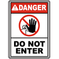 thumbnail image 1 of Vinyl Stickers - Danger Do Not Enter Sign 2 - Safety and Warning Warehouse Signs Stickers - 10" x 7" - 3 Pack, 1 of 5