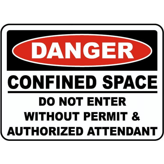 Vinyl Stickers - Danger Do Not Enter Without Permit Sign - Safety and Warning Warehouse Signs Stickers - 24" x 30" - 10 Pack