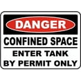 thumbnail image 1 of Vinyl Stickers - Danger Enter Tank by Permit Only Sign - Safety and Warning Warehouse Signs Stickers - 10" x 7" - 6 Pack, 1 of 5