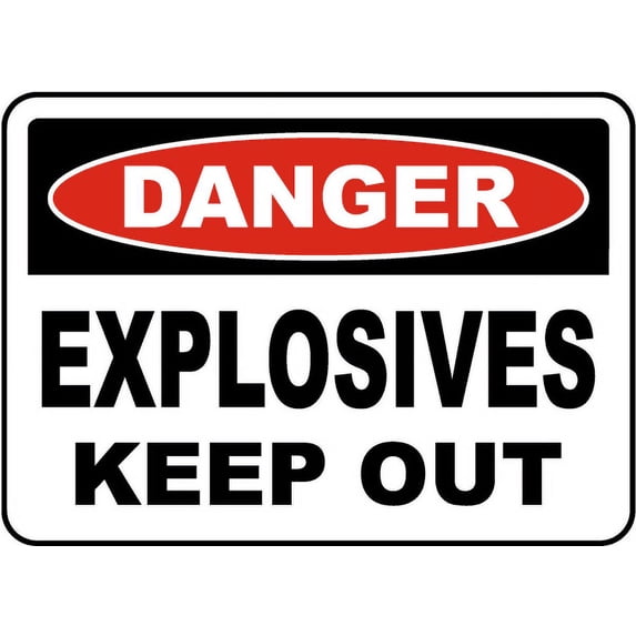 Warning Explosive Sticker Vinyl Stickers - Danger Explosives Keep Out Sign V4 - Safety and ...