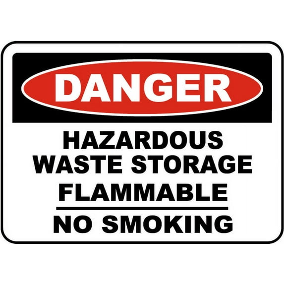Vinyl Stickers - Danger Hazardous Waste Storage Sign W5 - Safety and Warning Warehouse Signs Stickers - 3.5" x 5" - 6 Pack