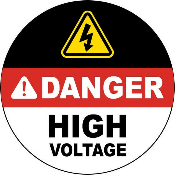 Vinyl Stickers - Danger High Voltage Floor Sign 2 - Safety and Warning Warehouse Signs Stickers - 10" x 7" - 10 Pack