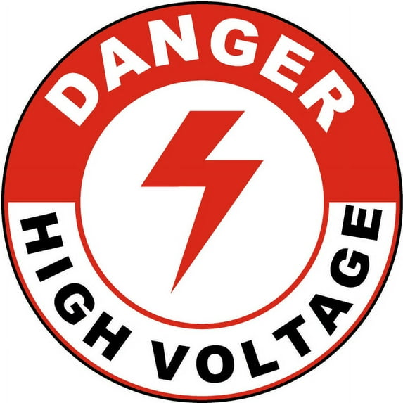 Vinyl Stickers - Danger High Voltage Floor Sign 3 - Safety and Warning Warehouse Signs Stickers - 13" x 9" - 6 Pack