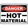 thumbnail image 1 of Vinyl Stickers - Danger Hot Material Sign - Safety and Warning Warehouse Signs Stickers - 10" x 7" - 3 Pack, 1 of 5