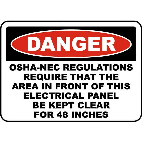 Vinyl Stickers - Danger Keep Panel Clear for 48 Inches Sign - Safety and Warning Warehouse Signs Stickers - 3.5" x 5" - 10 Pack