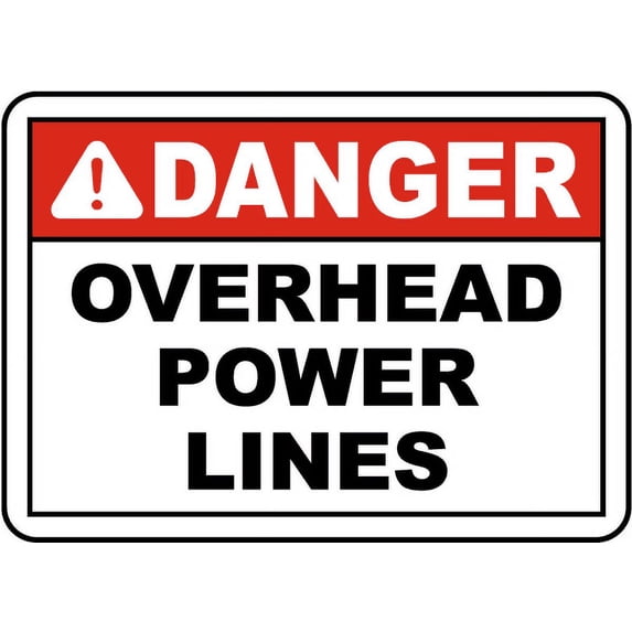 Vinyl Stickers - Danger Overhead Power Lines Sign Y4 - Safety and ...