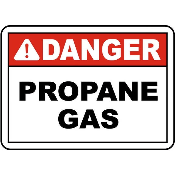 Vinyl Stickers - Danger Propane Gas Sign - Safety and Warning Warehouse Signs Stickers - 10" x 7" - 3 Pack